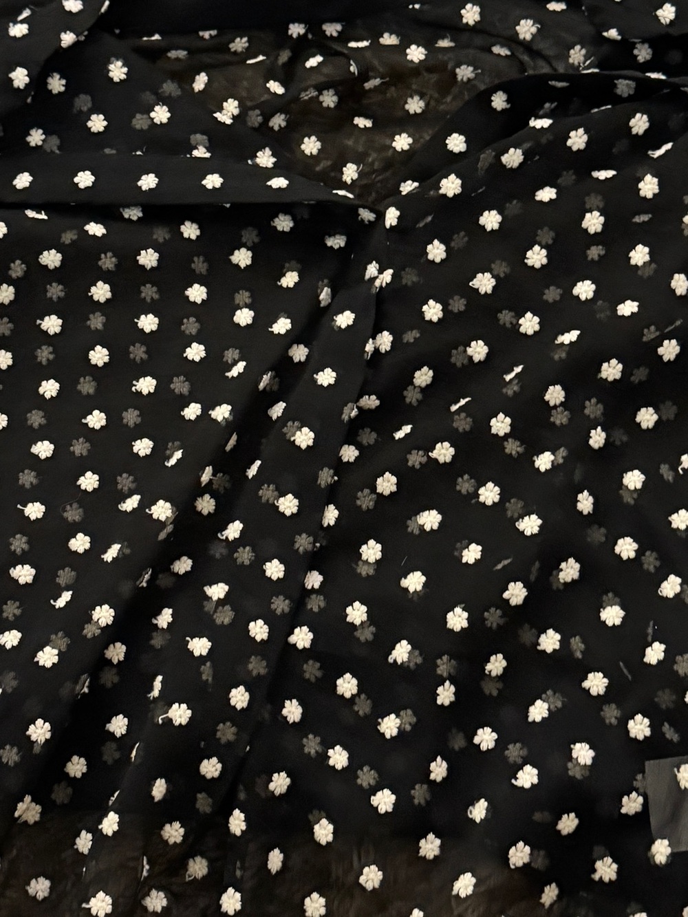 Alice + Olivia Floral Embroidery Button-Front  Sheer Blouse - Picture 6 of 11